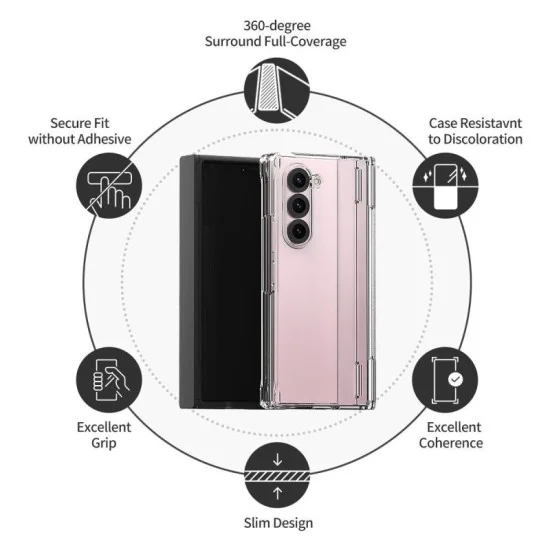 Cover Samsung Z Fold 6 Nukin 360 Case With Side Hinge Araree - Clear